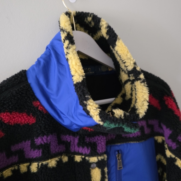 NWOT Polo Ralph Lauren L Tribal Gorpcore Indie Sleeze Ski Teddy Fleece Jacket - Picture 10 of 16